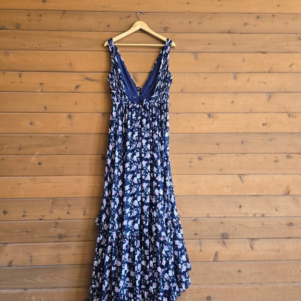 Mac Duggal Dress Floral Maxi Navy Tank Formal 50659 8 Prom Homecoming Garden - Picture 6 of 11